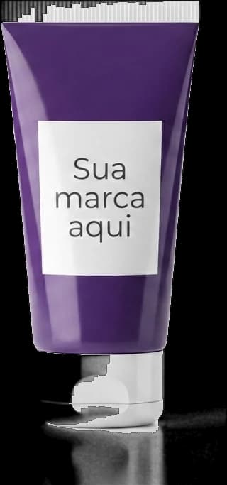 Bisnaga de skincare com o rótulo “Sua marca aqui”