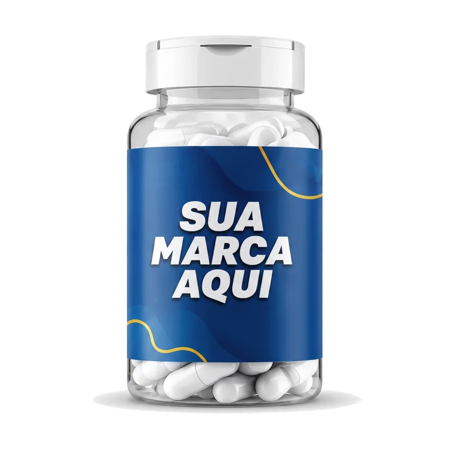 Frasco já com o rótulo da sua marca aplicado